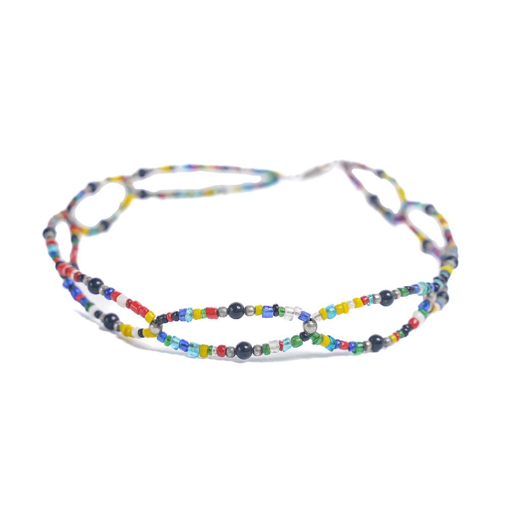 Handmade Beaded Chocker Necklace Multicolor Boho vintage late 1990's